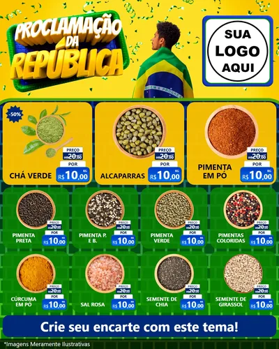 Modelo de Rede Social para Feed Instagram com o tema Proclamação da República para Produtos Naturais