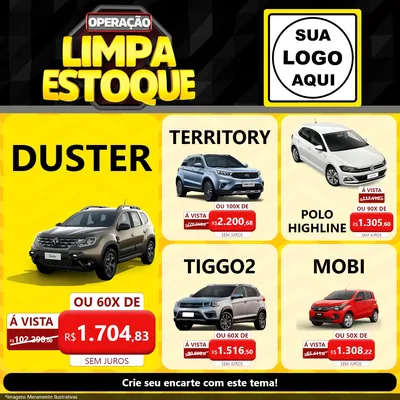 Modelo de Rede Social para Feed Facebook com o tema Operação Limpa Estoque para Concessionaria de Carros