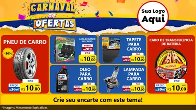Modelo de TV para TV Horizontal com o tema Carnaval de Ofertas para Auto peças