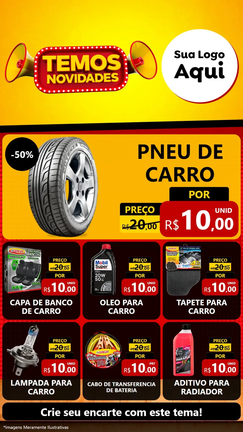 Modelo de Rede Social para Stories com o tema Temos Novidades para Auto peças