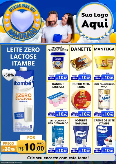 Modelo de Encarte para Encarte A4 Vertical com o tema Ofertas Para Seu Namorado para Frios e Laticínios
