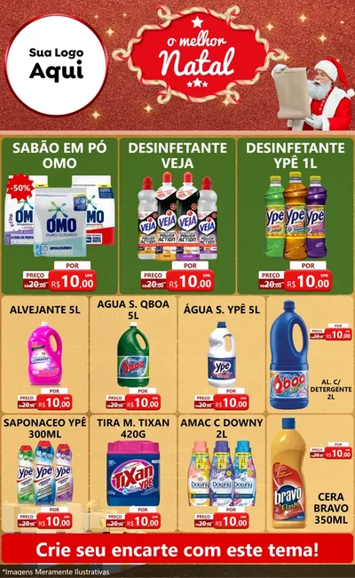 Modelo de Encarte para Encarte Grande com o tema O Melhor Natal para Produtos de Limpeza
