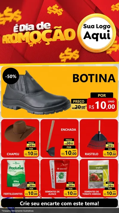 Modelo de Rede Social para Stories com o tema É Dia De Promoção para Agropecuária