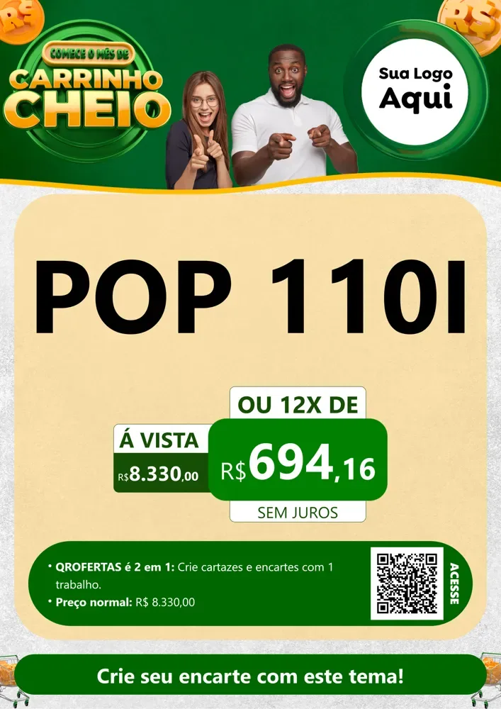 Modelo de Cartaz para Cartaz A4 Vertical com o tema Carrinho Cheio para Concessionaria de Motos