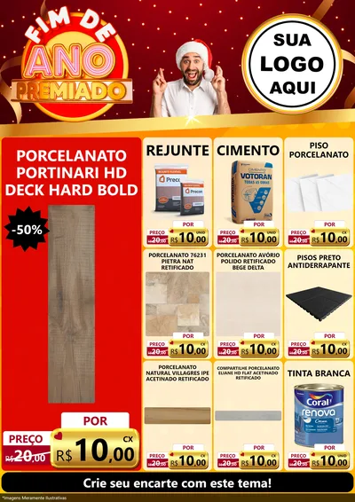 Modelo de Encarte para Encarte A4 Vertical com o tema Fim de Ano Premiado para Pisos e revestimentos