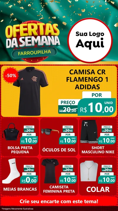Modelo de Rede Social para Stories com o tema Ofertas da Semana Farroupilha para Roupas e acessórios
