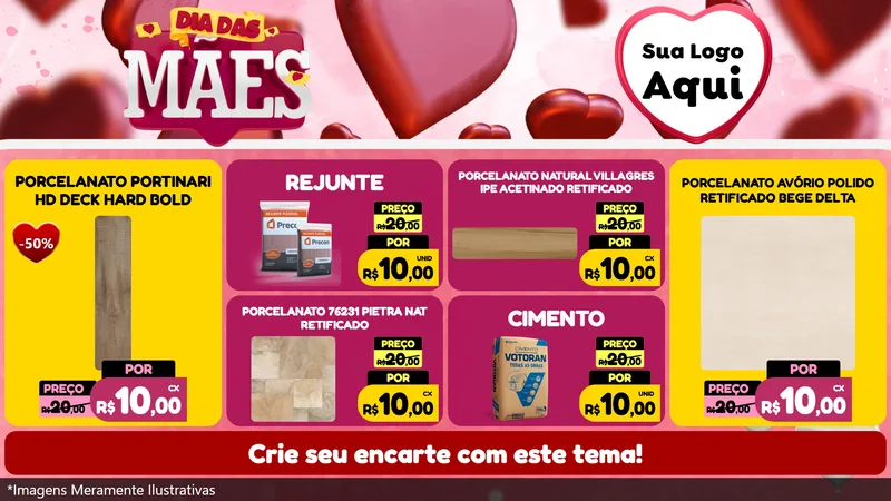 Modelo de TV para TV Horizontal com o tema Dia Das Mães para Pisos e revestimentos