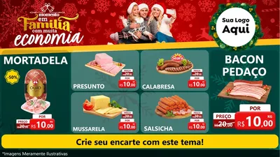 Modelo de TV para TV Horizontal com o tema Momento em Família (Natal) para Frios e Laticínios