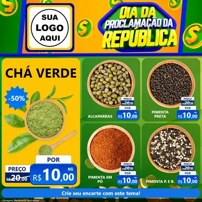 Modelo de Rede Social para Feed Facebook com o tema Dia Da Proclamação da República para Produtos Naturais