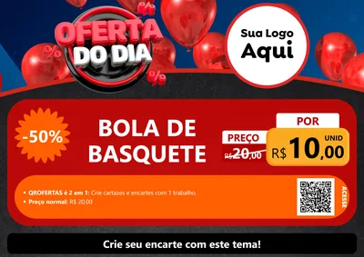 Modelo de Cartaz para Cartaz A4 Horizontal com o tema Oferta do Dia para Artigos Esportivos