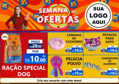 Modelo de Encarte para Encarte A4 Horizontal com o tema Semana de Ofertas para Pet Shop