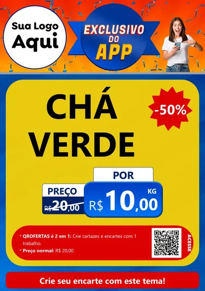 Modelo de Cartaz para Cartaz A4 Vertical com o tema Exclusivo do Aplicativo para Produtos Naturais