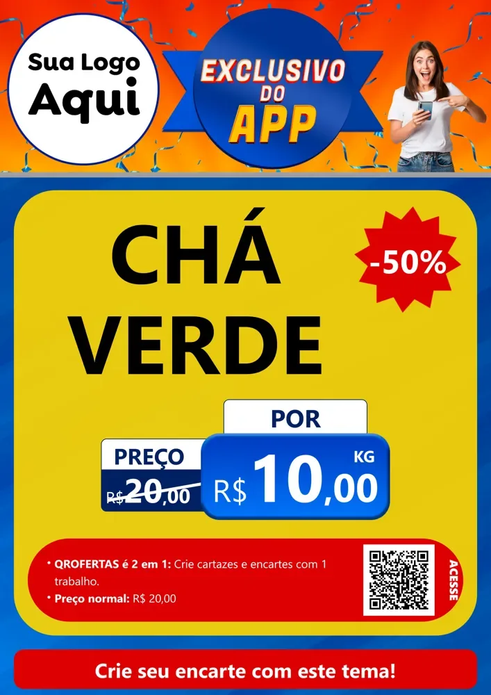 Modelo de Cartaz para Cartaz A4 Vertical com o tema Exclusivo do Aplicativo para Produtos Naturais