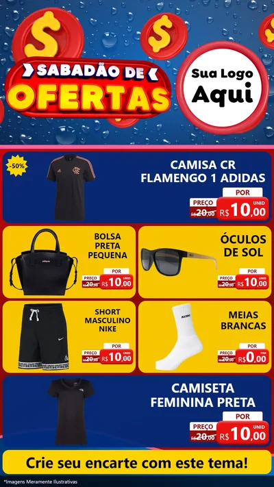 Modelo de TV para TV Vertical com o tema Sabadão de Ofertas para Roupas e acessórios