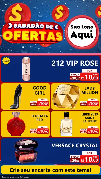 Modelo de TV para TV Vertical com o tema Sabadão de Ofertas para Perfumes