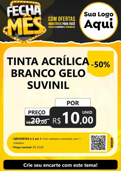 Modelo de Cartaz para Cartaz A4 Vertical com o tema Fecha Mês para Tintas e Ferramentas