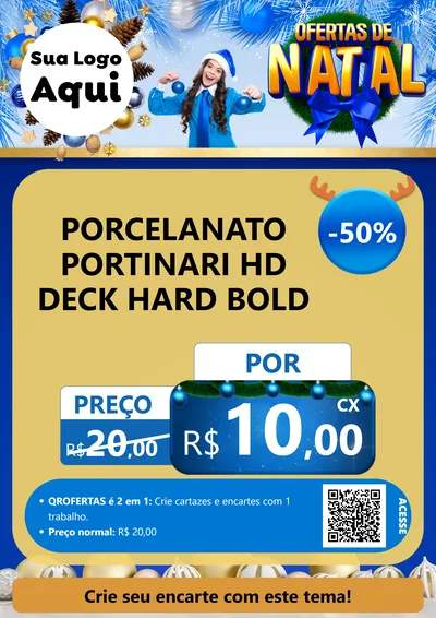 Modelo de Cartaz para Cartaz A4 Vertical com o tema Ofertas de Natal para Pisos e revestimentos