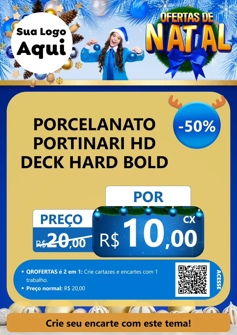 Modelo de Cartaz para Cartaz A4 Vertical com o tema Ofertas de Natal para Pisos e revestimentos