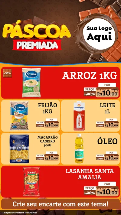 Modelo de TV para TV Vertical com o tema Páscoa Premiada para Supermercado