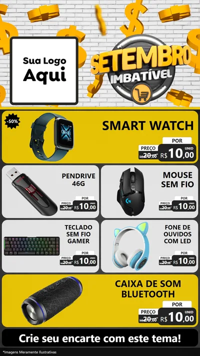 Modelo de TV para TV Vertical com o tema Setembro Imbatível para Informática