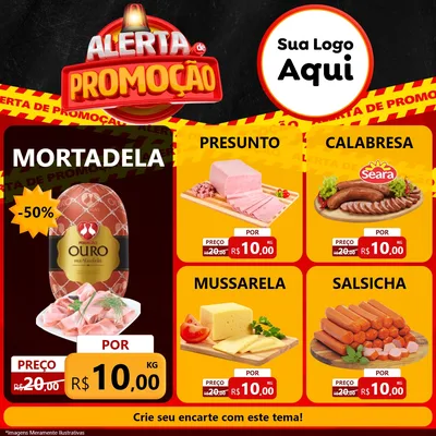 Modelo de Rede Social para Feed Facebook com o tema Alerta de Promoção para Frios e Laticínios