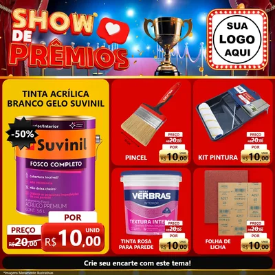 Modelo de Rede Social para Feed Facebook com o tema Show de Prêmios para Tintas e Ferramentas