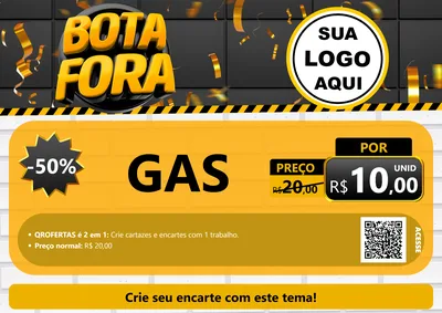 Modelo de Cartaz para Cartaz A4 Horizontal com o tema Bota Fora para Água e gás