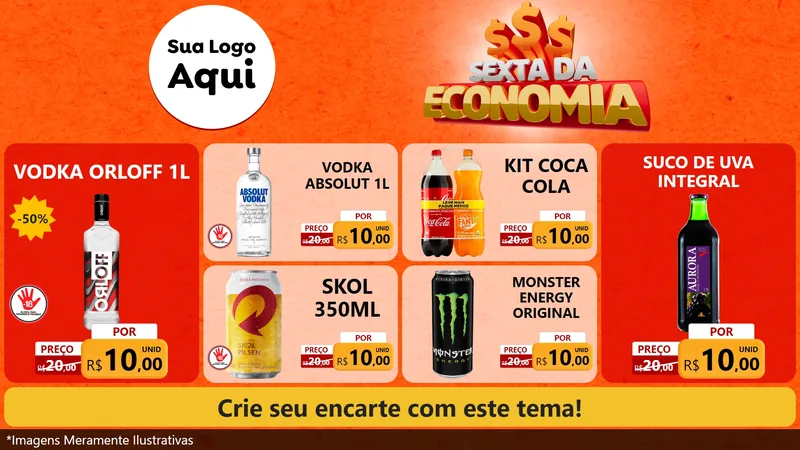 Modelo de TV para TV Horizontal com o tema Sexta da Economia para Distribuidora de bebidas