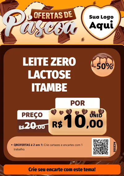 Modelo de Cartaz para Cartaz A4 Vertical com o tema Ofertas de Páscoa para Frios e Laticínios