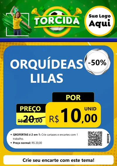Modelo de Cartaz para Cartaz A4 Vertical com o tema Torcida para Floricultura e jardim