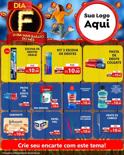 Modelo de Rede Social para Feed Instagram com o tema Dia F - O Dia Mais Barato Do Mês para Higiene Pessoal