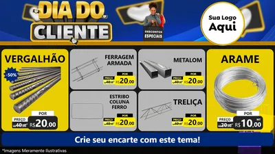 Modelo de TV para TV Horizontal com o tema Dia Do Cliente para Ferragens