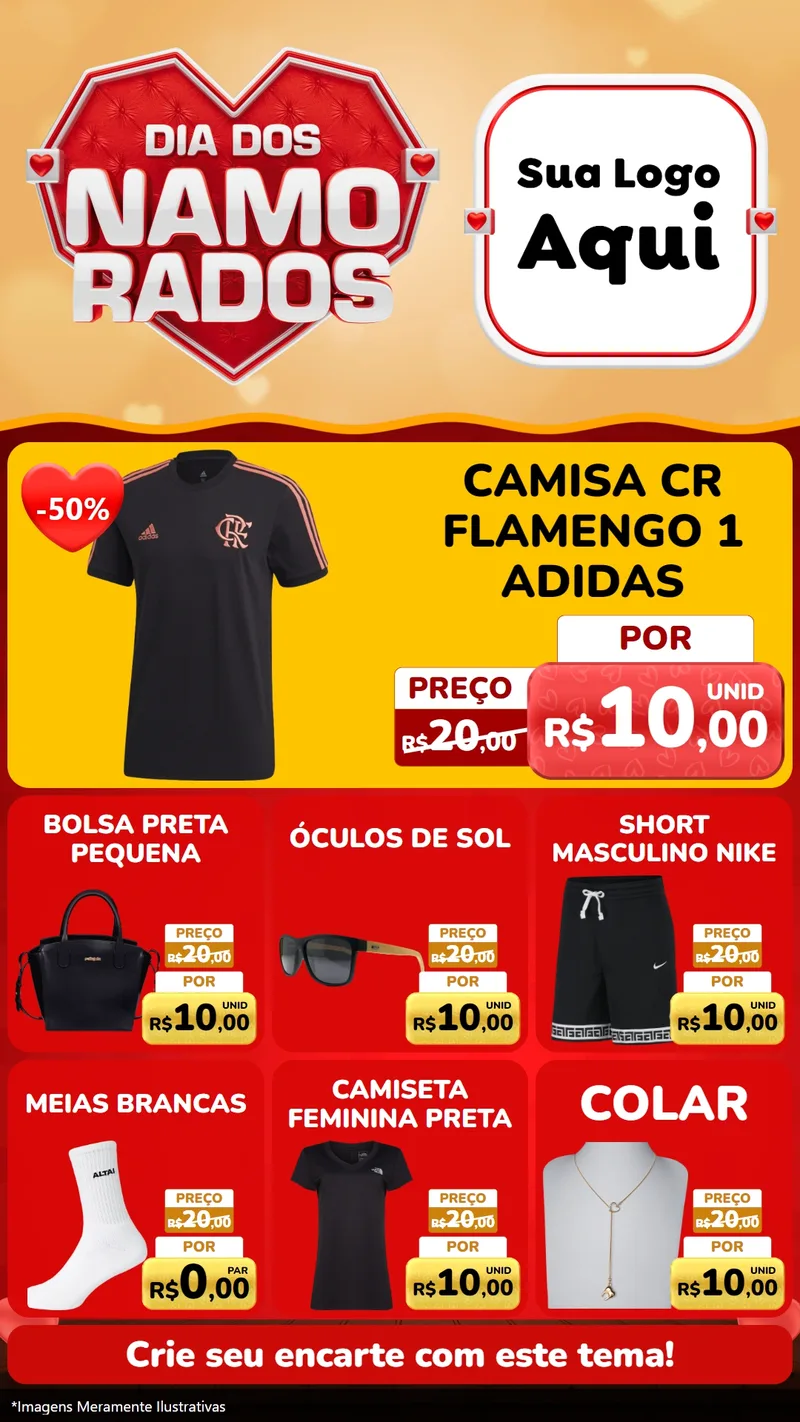 Modelo de Rede Social para Stories com o tema Dia dos Namorados para Roupas e acessórios