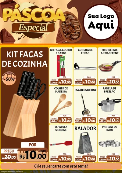 Modelo de Encarte para Encarte A4 Vertical com o tema Páscoa Especial para Utilidades Domésticas