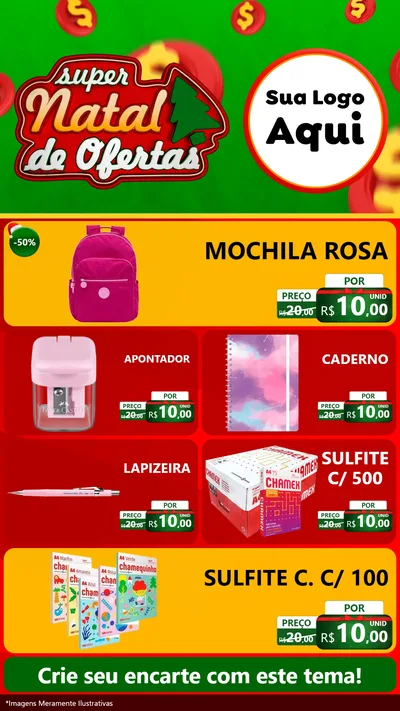 Modelo de TV para TV Vertical com o tema Super Natal de Ofertas para Papelaria