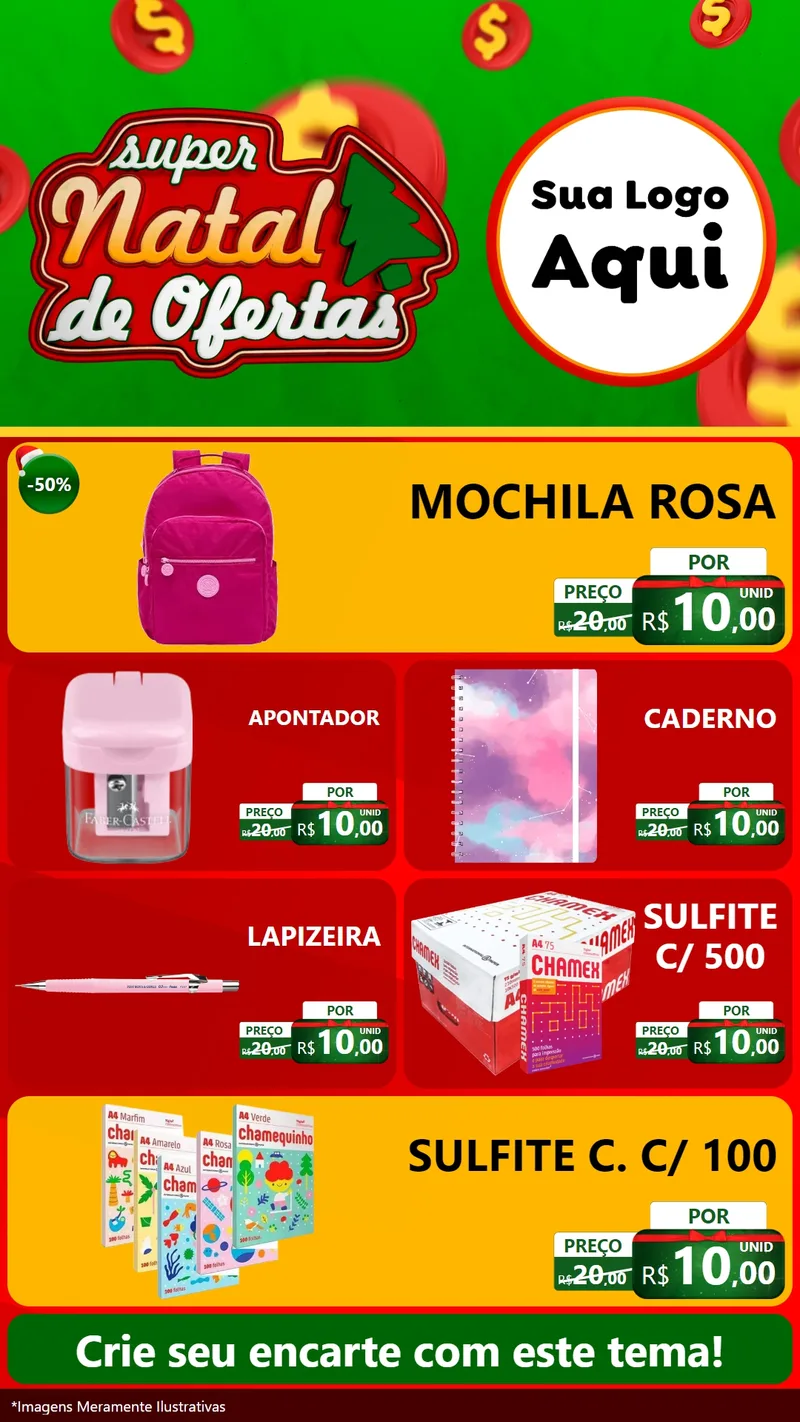 Modelo de TV para TV Vertical com o tema Super Natal de Ofertas para Papelaria
