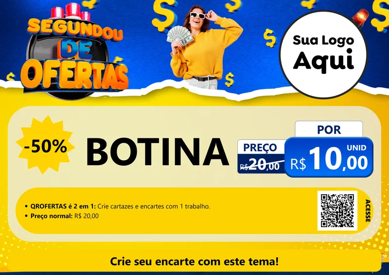 Modelo de Cartaz para Cartaz A4 Horizontal com o tema Segundou de Ofertas para Agropecuária