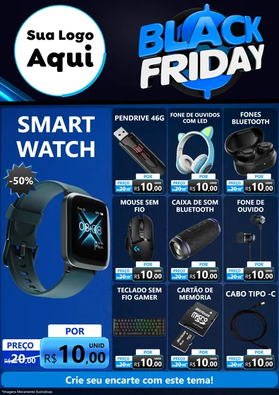 Modelo de Encarte para Encarte A4 Vertical com o tema Black Friday para Informática