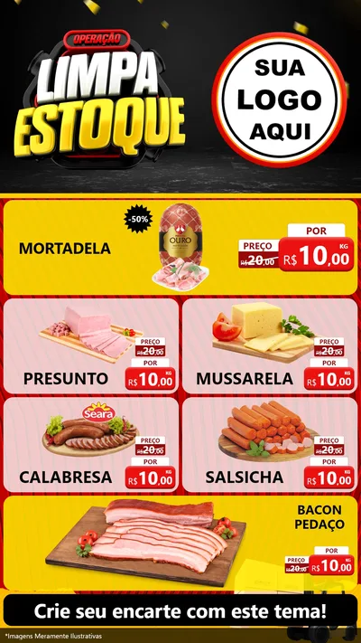Modelo de TV para TV Vertical com o tema Operação Limpa Estoque para Frios e Laticínios