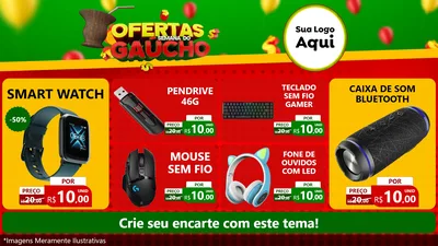 Modelo de TV para TV Horizontal com o tema Ofertas Semana Do Gaúcho para Informática