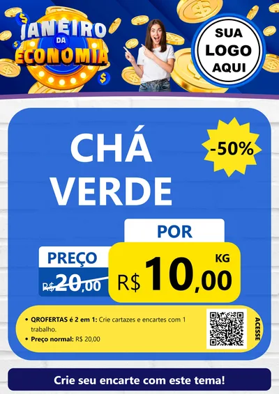 Modelo de Cartaz para Cartaz A4 Vertical com o tema Janeiro da Economia para Produtos Naturais