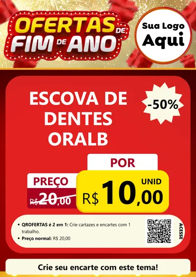 Modelo de Cartaz para Cartaz A4 Vertical com o tema Ofertas de Fim de Ano para Higiene Pessoal