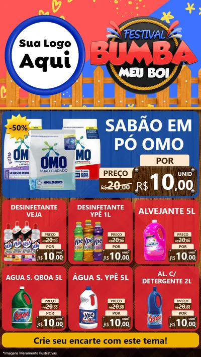 Modelo de Rede Social para Stories com o tema Festival Bumba Meu Boi para Produtos de Limpeza