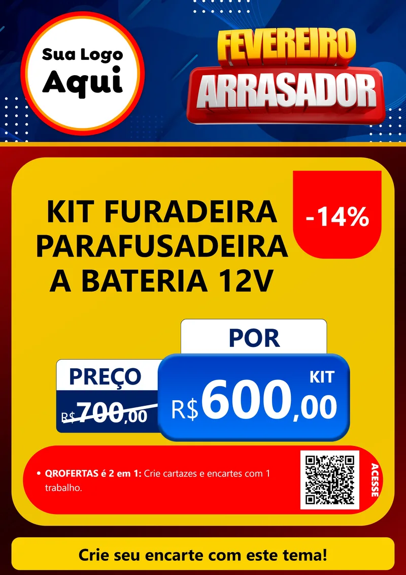 Modelo de Cartaz para Cartaz A4 Vertical com o tema Fevereiro Arrasador para Maquinas e Ferramentas