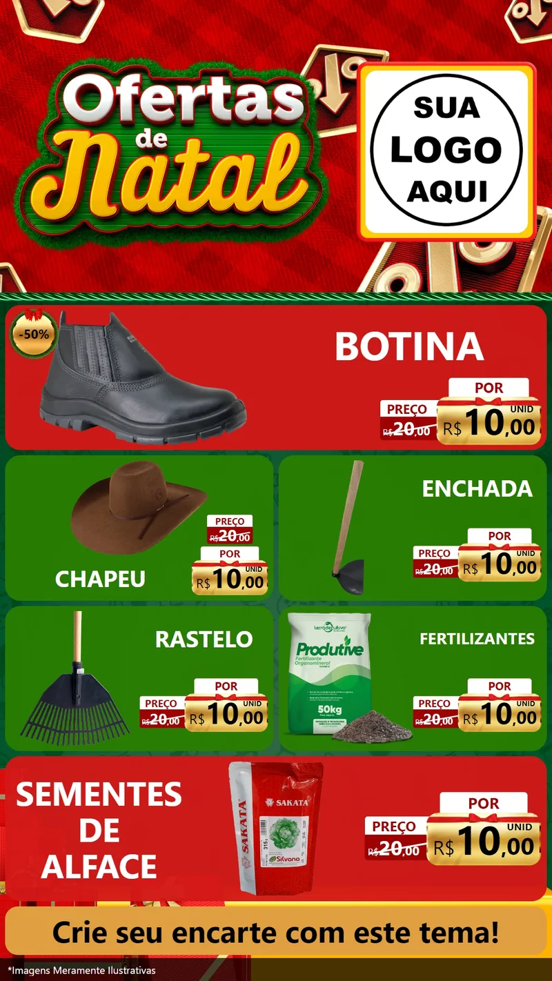 Modelo de TV para TV Vertical com o tema Ofertas de Natal para Agropecuária