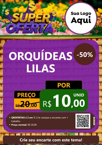 Modelo de Cartaz para Cartaz A4 Vertical com o tema Super Oferta para Floricultura e jardim