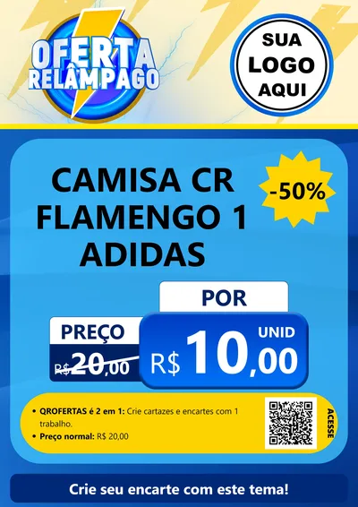 Modelo de Cartaz para Cartaz A4 Vertical com o tema Oferta Relâmpago para Roupas e acessórios