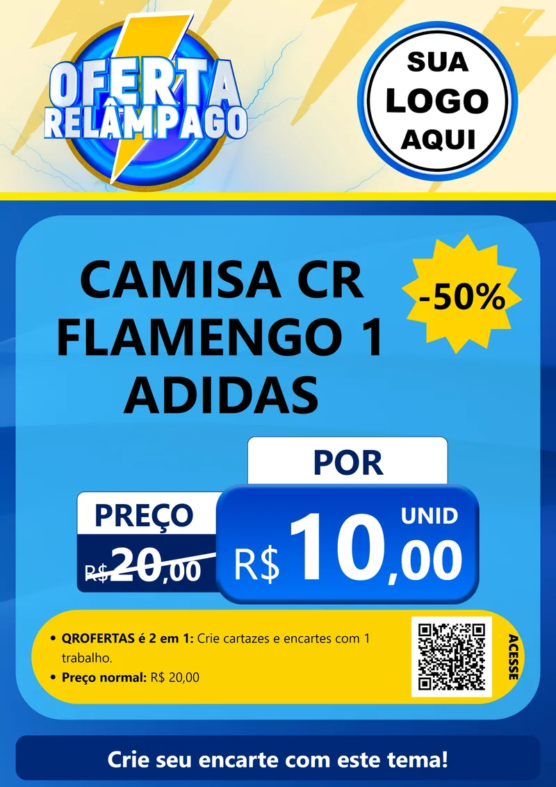 Modelo de Cartaz para Cartaz A4 Vertical com o tema Oferta Relâmpago para Roupas e acessórios