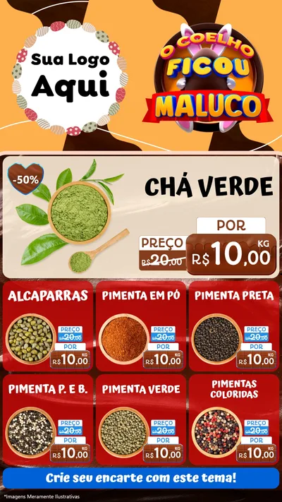 Modelo de Rede Social para Stories com o tema O Coelho Ficou Maluco - Páscoa para Produtos Naturais