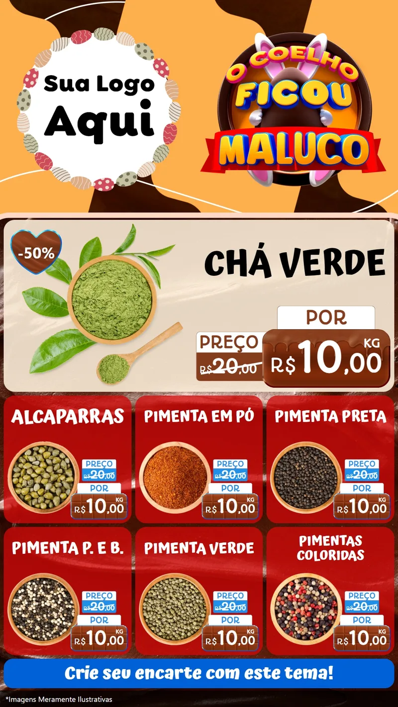 Modelo de Rede Social para Stories com o tema O Coelho Ficou Maluco - Páscoa para Produtos Naturais